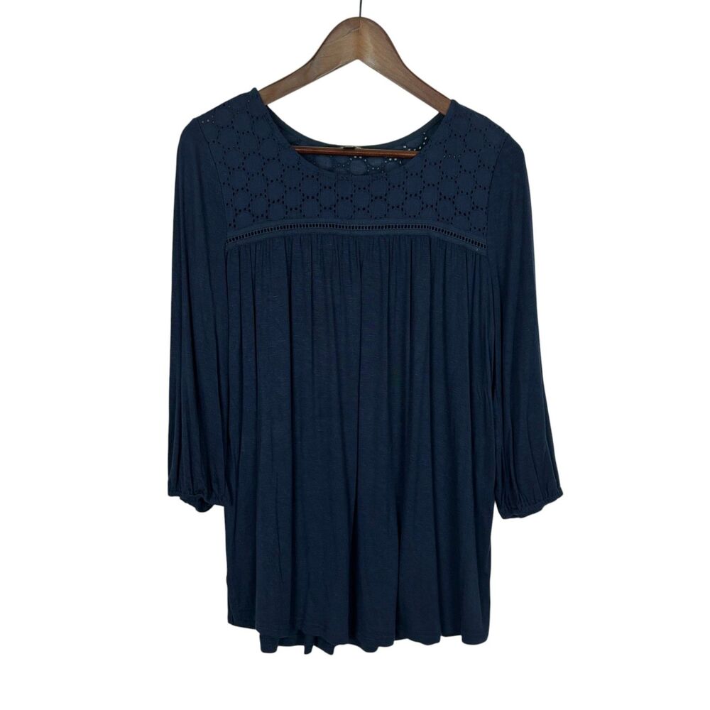Suzanne Betro Navy Blue Shirt Top Women's Small Career Business